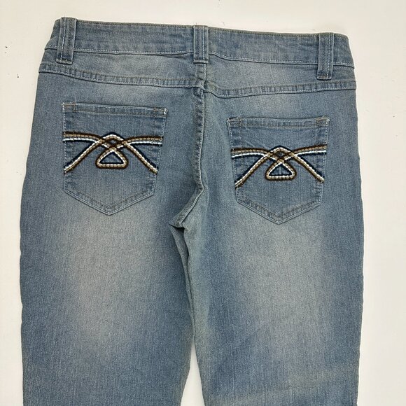 Rue 21 Flare Women's size 5 Medium Wash Blue Denim Jeans - Picture 5 of 6